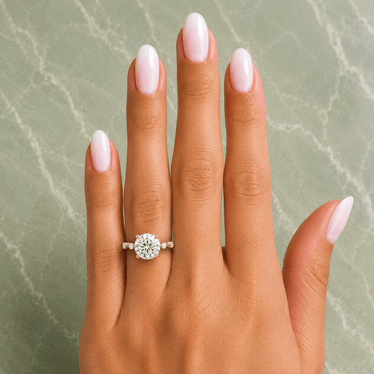 Isla - Round Side Stone Lab Grown Diamond Engagement Ring