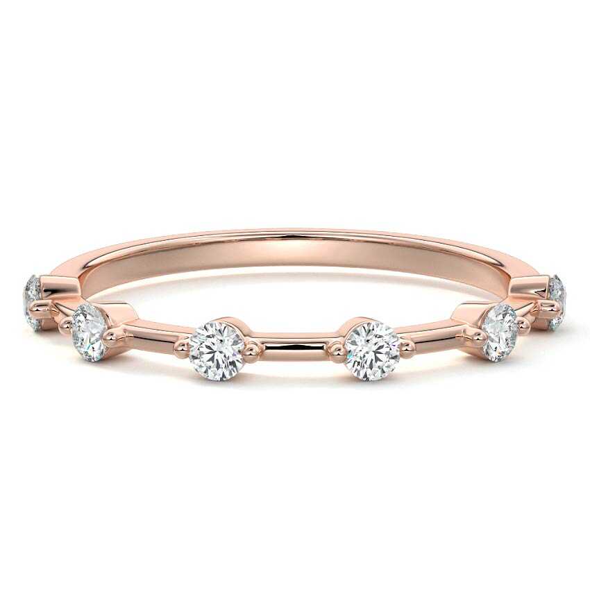 Half eternity wedding band with 6 round cut lab-grown diamonds in yellow, white, rose gold and platinum – Nura Lab Jewellery New Zealand