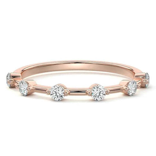 Half eternity wedding band with 6 round cut lab-grown diamonds in yellow, white, rose gold and platinum – Nura Lab Jewellery New Zealand