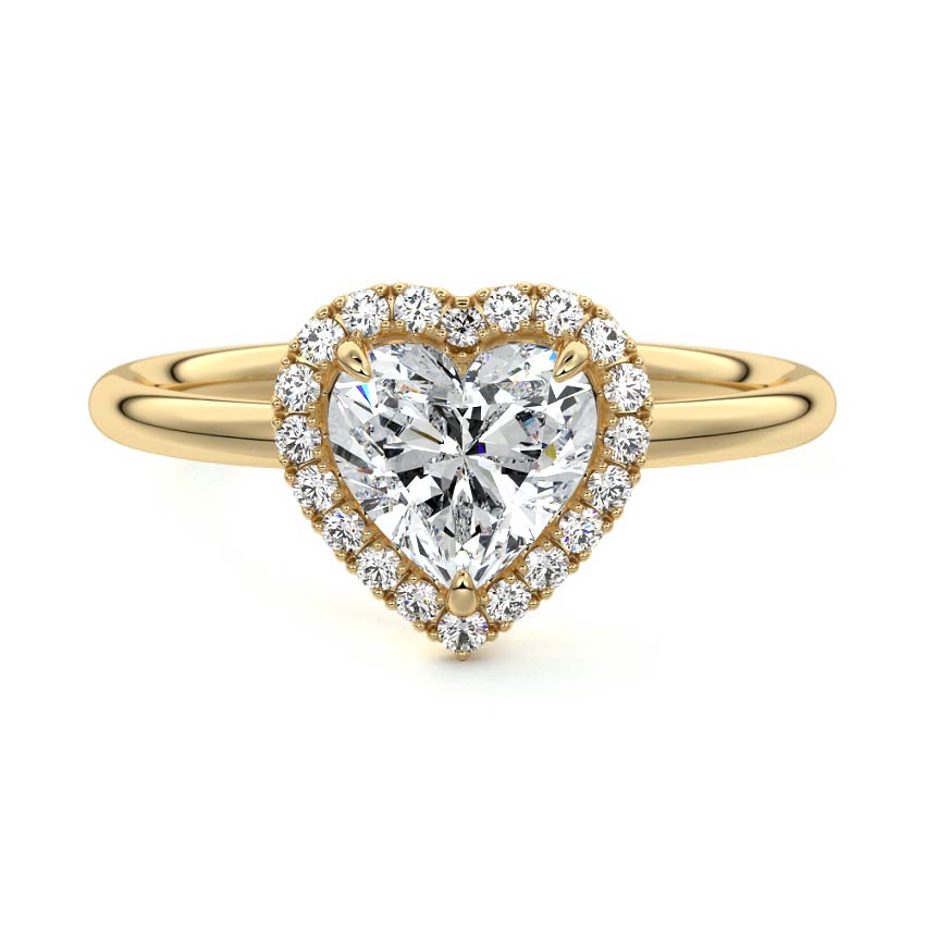 Amelia heart shape halo lab grown diamond engagement ring by Nura Lab New Zealand