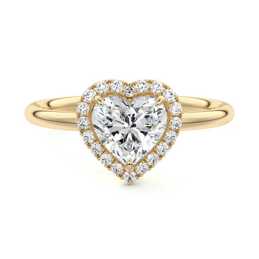 Amelia heart shape halo lab grown diamond engagement ring by Nura Lab New Zealand
