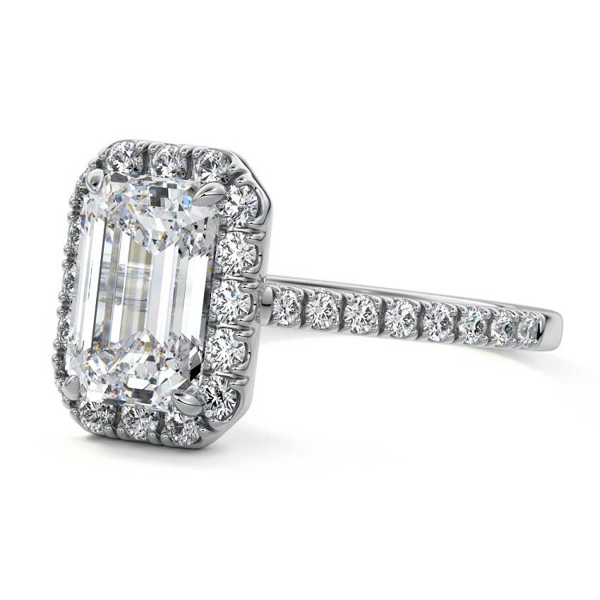 lab-grown emerald cut diamond ring white gold