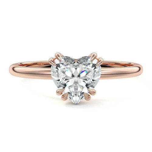 Lotus - Heart Shape Solitaire Lab Grown Diamond Engagement Ring Raphana Jewellery
