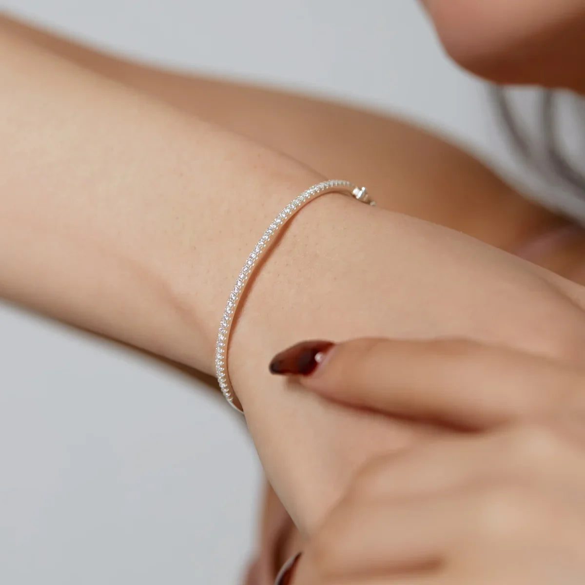 Charlotte Hinged Moissanite Bangle by Nura Lab