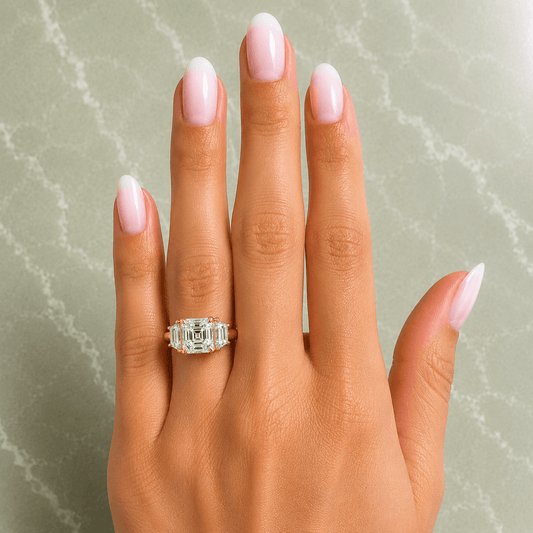 Marissa - Asscher Trilogy Lab Grown Diamond Engagement Ring