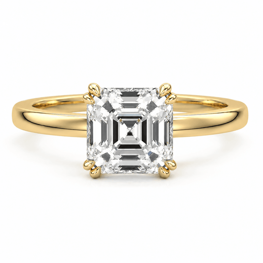 Maya - Asscher Solitaire Lab Grown Diamond Engagement Ring