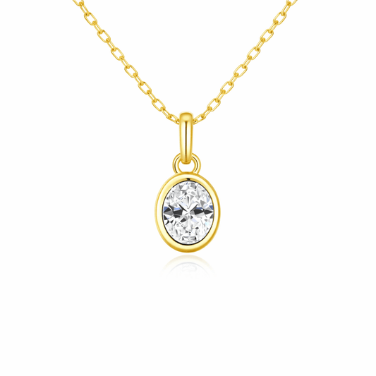 oval cut moissanite necklace