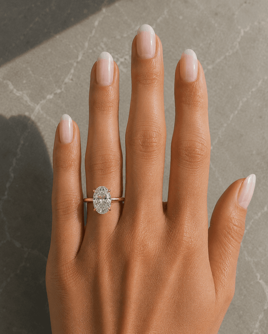 Kayte - Oval Cut Solitaire Moissanite Engagement Ring