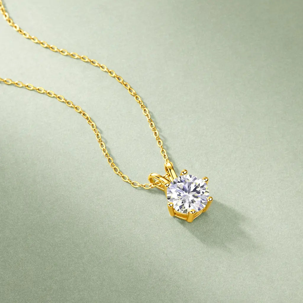 Dani - Solitaire Lab Moissanite Pendant in 14K Gold Nura Lab