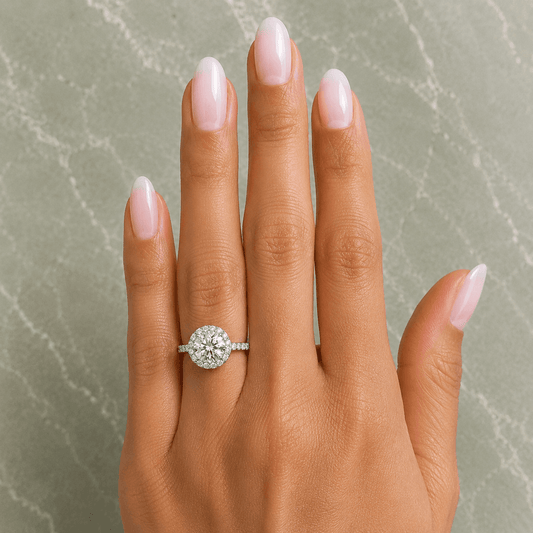 Beth - Round Halo Lab Grown Diamond Engagement Ring