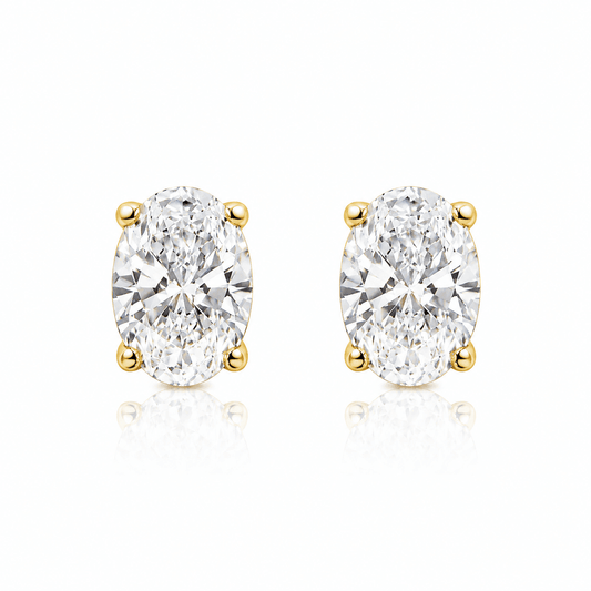 2 Carat Oval Stud Earrings – Lab-Grown Diamonds