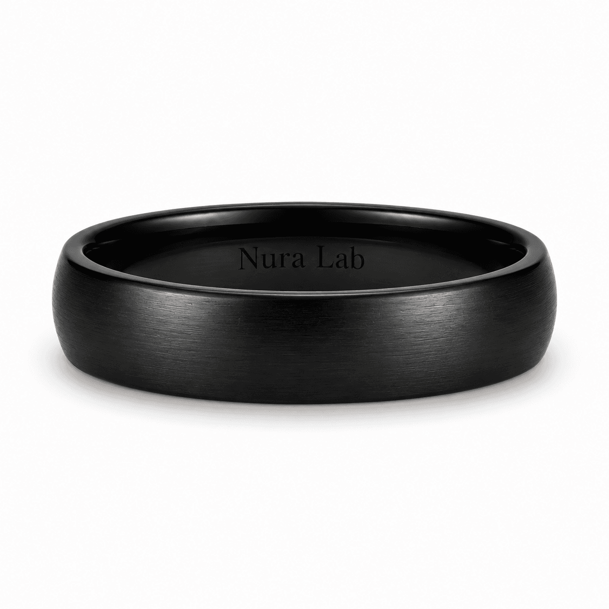 Black titanium wedding ring for men and women available in 6mm and 8mm comfort fit band.
