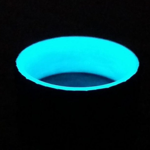 Stonehaven XIV - Carbon Fiber Men's Wedding Ring with Blue Glow Sleeve - view 5 - Nura Lab