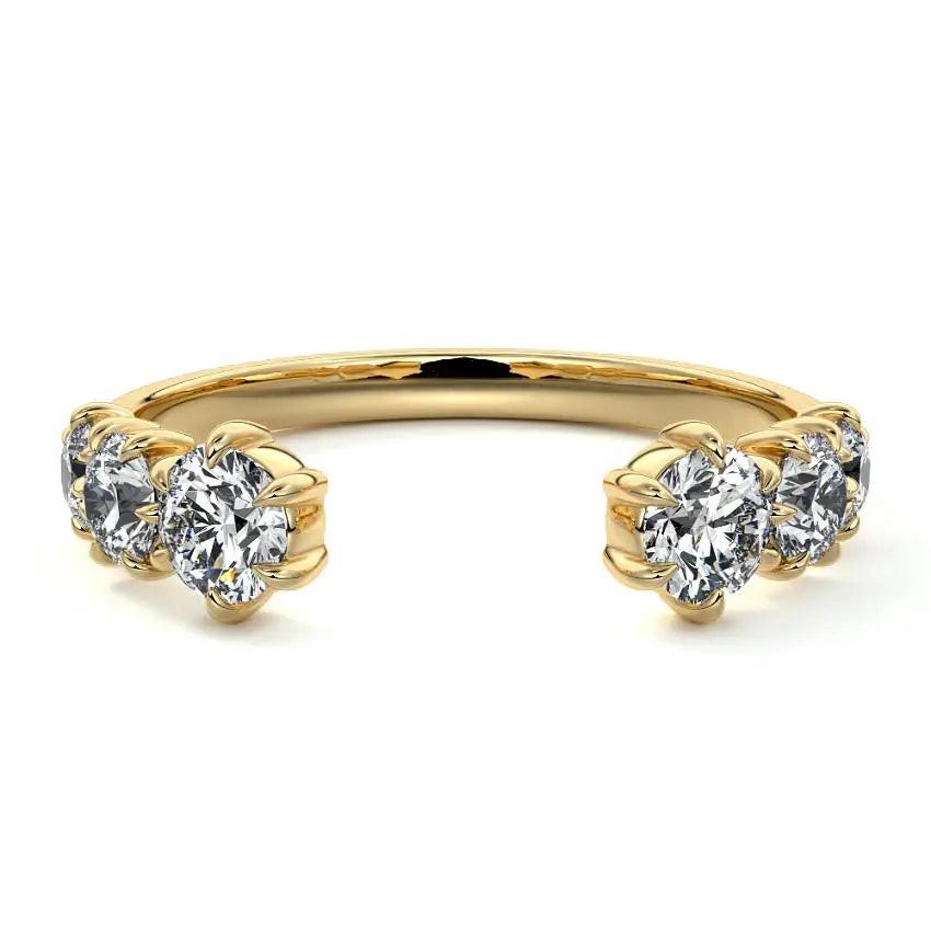 Unique women’s wedding band ring with open space – sits flush with engagement ring – Nura Lab New Zealand