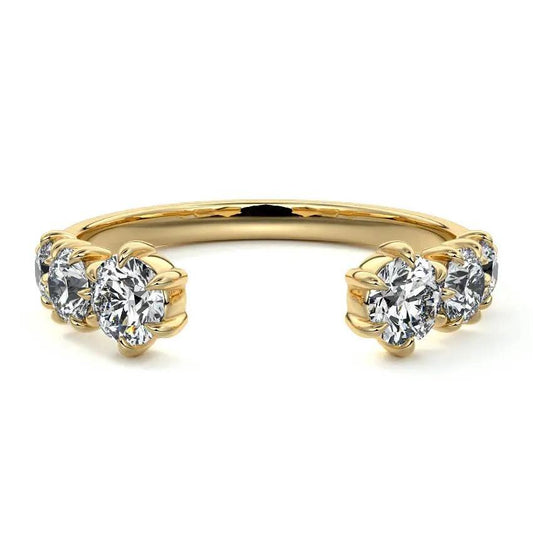 Unique women’s wedding band ring with open space – sits flush with engagement ring – Nura Lab New Zealand