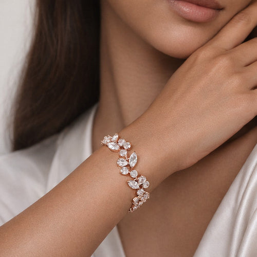 Elisabetta Mixed Cut Moissanite Bracelet by Nura Lab