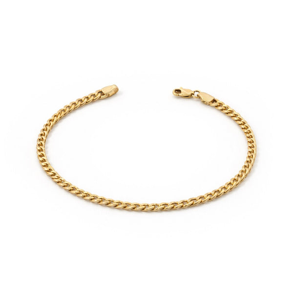 Flat Curb Link Sterling Silver Bracelet