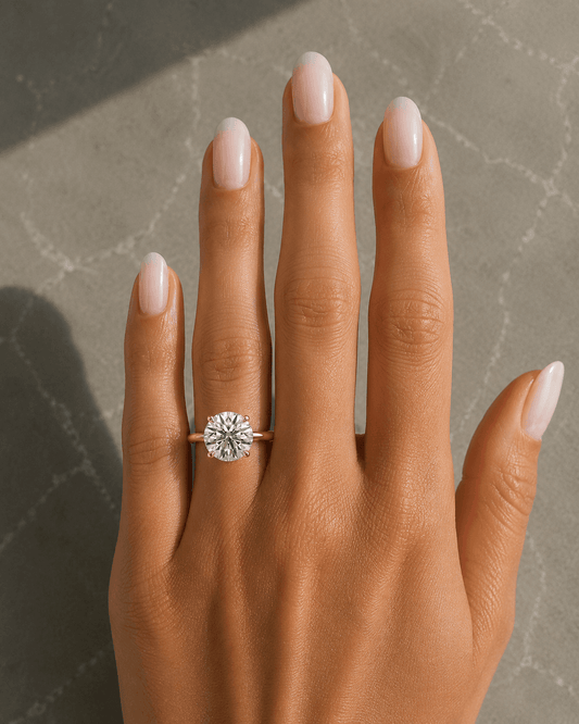 Vikki - Round Cut Solitaire Moissanite Engagement Ring