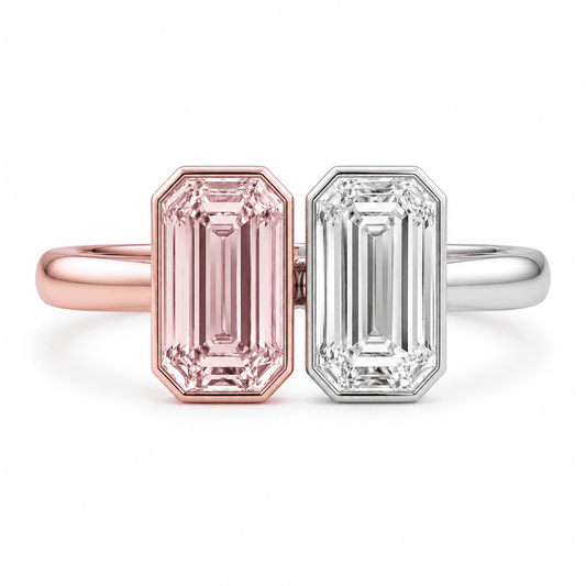 Anna - 3 ctw Toi et Moi White & Yellow Diamond Engagement Ring