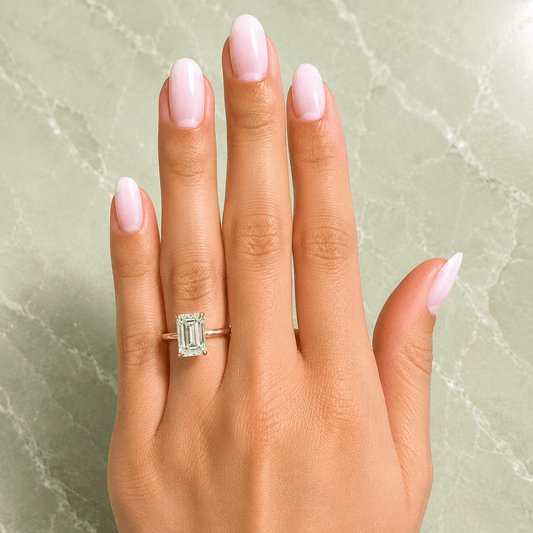 Courtney - Emerald Lab Grown Diamond Solitaire Engagement Ring