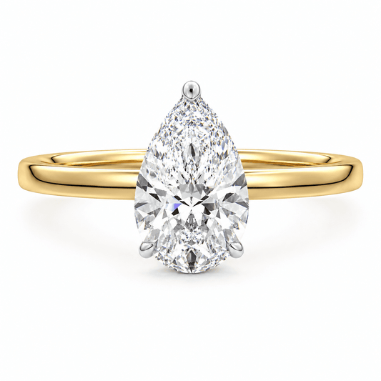 Nora - Pear Lab Grown Solitaire Engagement Ring