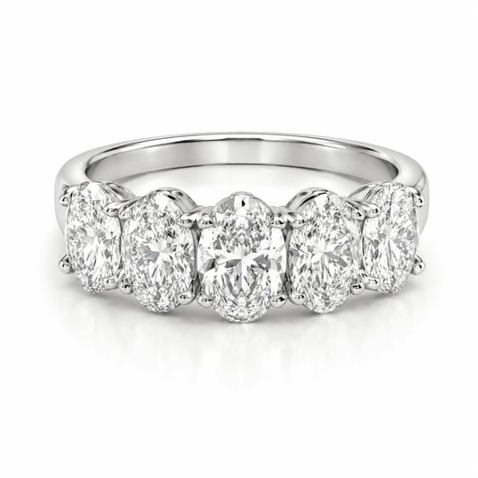 3 Carat Oval 5-Stone Anniversary Band Ring
