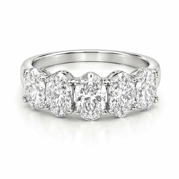 3 Carat Oval 5-Stone Anniversary Band Ring