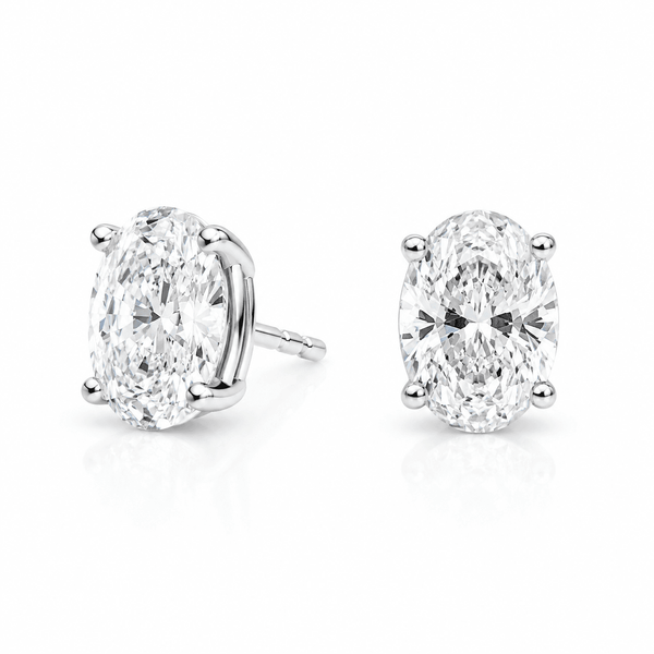 Chloe - Oval Cut Lab Diamond Stud Earrings