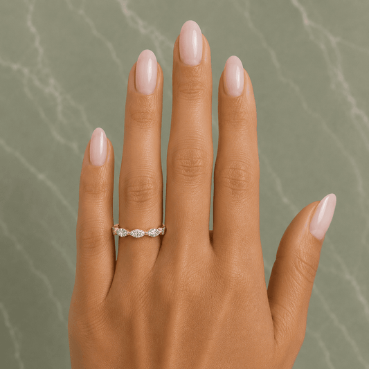 Sarah - Lab Grown Half Eternity Marquise Wedding Ring