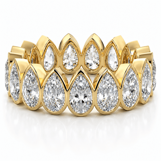 Hazel - Pear Bezel Eternity Band Lab Grown Diamond Wedding Ring