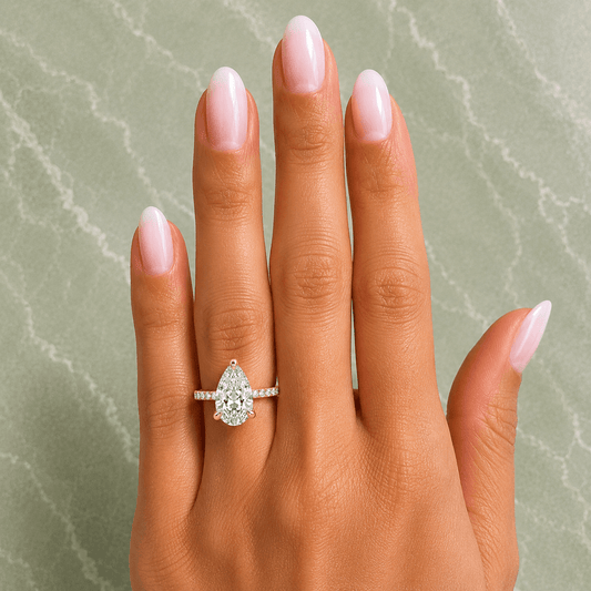 Molly - Pear Pavé Lab Grown Diamond Engagement Ring