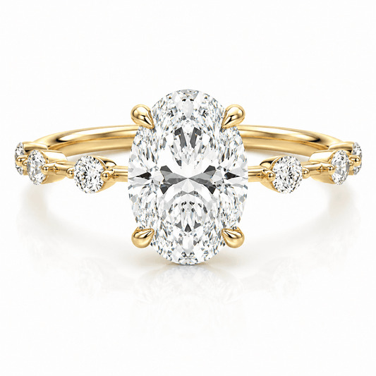 Ruth - Oval Cut Unique Lab Grown Engagement Ring