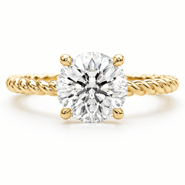 Polly - Round Rope Twist Lab Grown Diamond Unique Engagement Ring