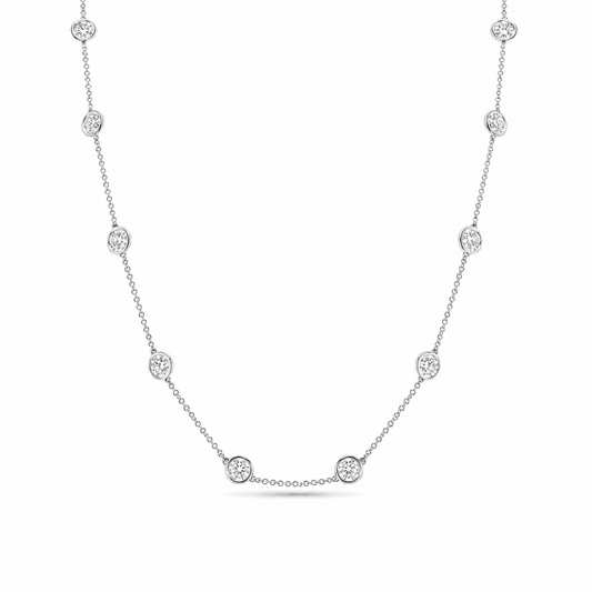 4 Carat Diamonds by the Yard Necklace 14K Gold