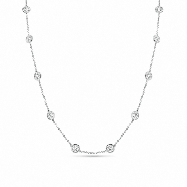 4 Carat Diamonds by the Yard Necklace 14K Gold