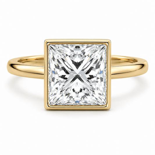 Georgina - Princess Bezel Lab Grown Diamond Engagement Ring
