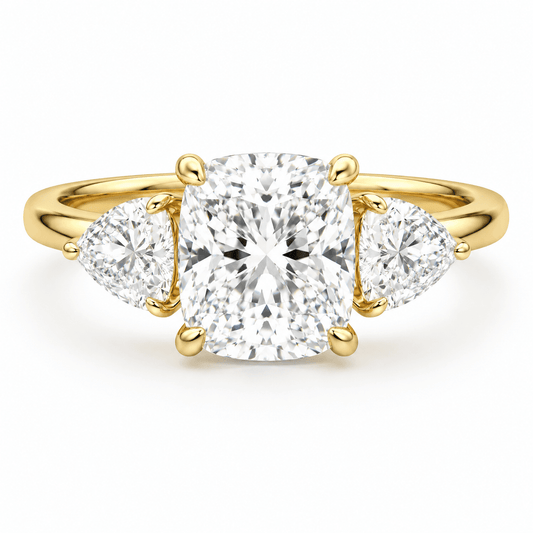 Harmony - Cushion Three Stone Lab Grown Diamond Engagement Ring