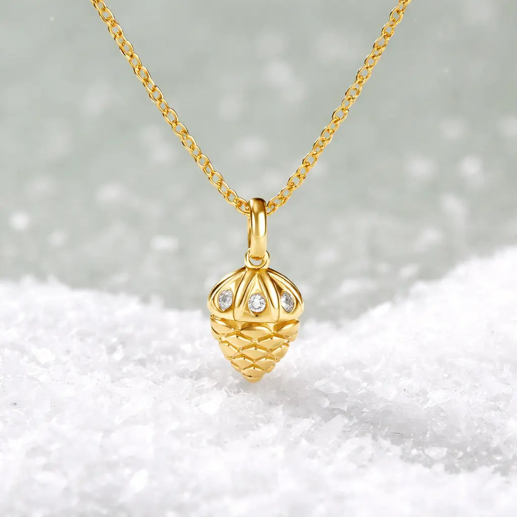 Charm - Hazelnut Pendant Lab Moissanite 14K Gold Nura Lab