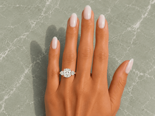 Harmony - Cushion Three Stone Lab Grown Diamond Engagement Ring