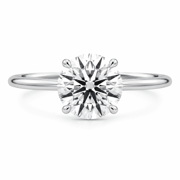 Vikki - Round Cut Solitaire Moissanite Engagement Ring