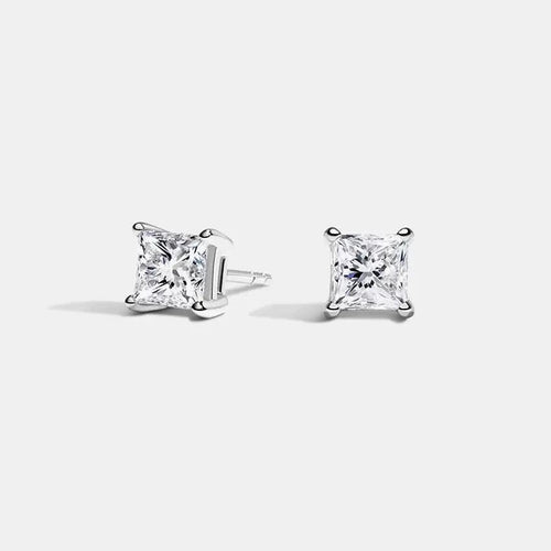 Diana 1CT Princess Cut Diamond Stud Earrings - Raphana Jewellery