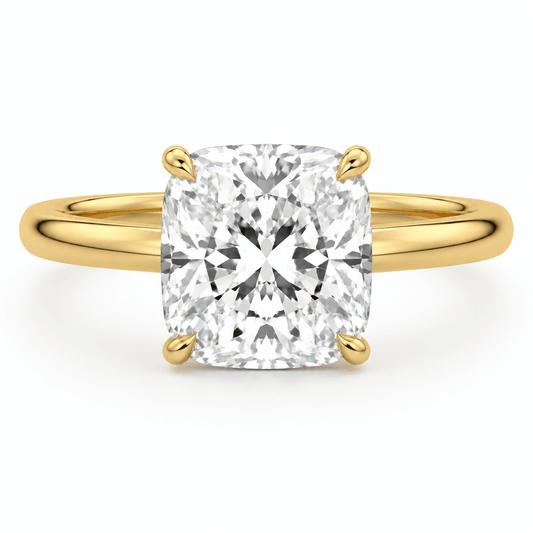 Sara - Cushion Solitaire Lab Grown Diamond Engagement Ring
