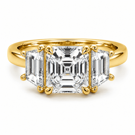 Marissa - Asscher Trilogy Lab Grown Diamond Engagement Ring