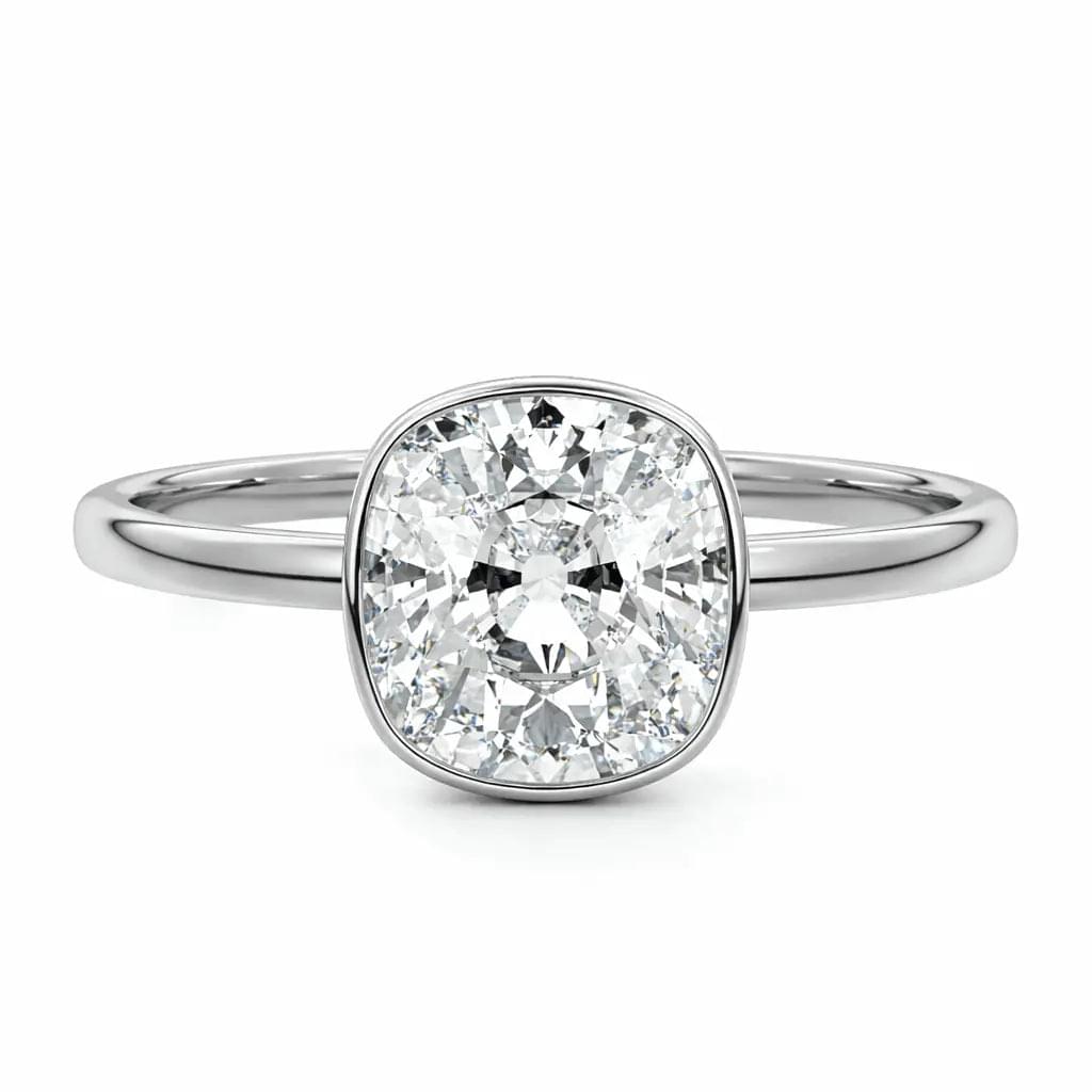 Amberly - Cushion Bezel Lab Grown Diamond Engagement Ring - image 5