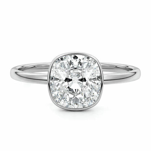 Amberly - Cushion Bezel Lab Grown Diamond Engagement Ring - image 5