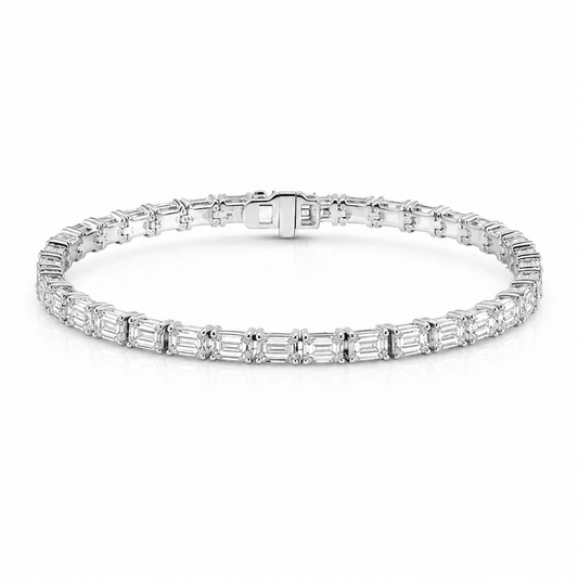 10ct East-West Emerald Cut Diamond Tennis Bracelet