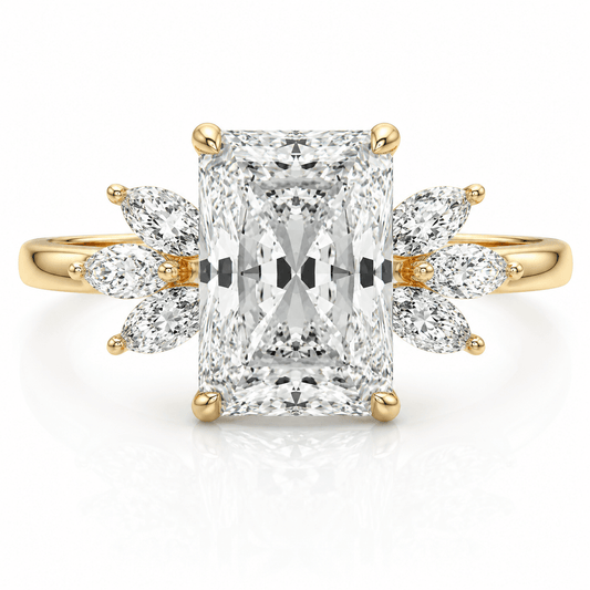 Ophelia - Radiant Unique Lab Grown Diamond Engagement Ring