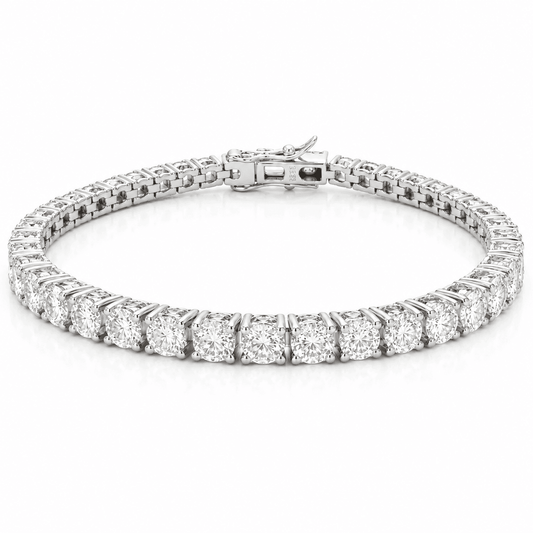 12CT Tennis Bracelet - Lab Moissanite Round Cut in Silver 925