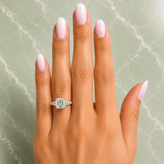 Liana - One of a Kind Asscher Lab Grown Diamond Engagement Ring