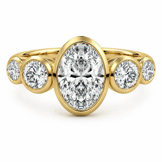 Willow - Five Stone Lab Grown Diamond Oval Engagement Ring
